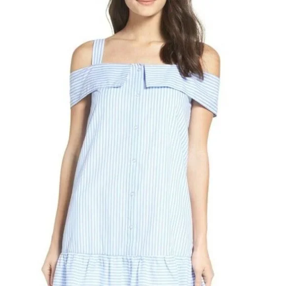 NSR | Dresses | Nwt Womens 68 Nordstrom Nsr Off The Shoulder Shirt Dress Sz  M | Poshmark